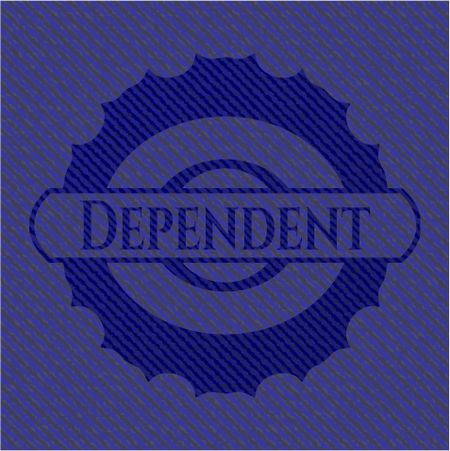 Dependent emblem with jean texture