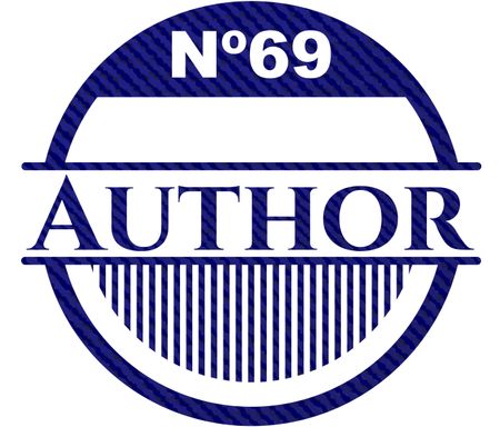 Author badge with denim texture