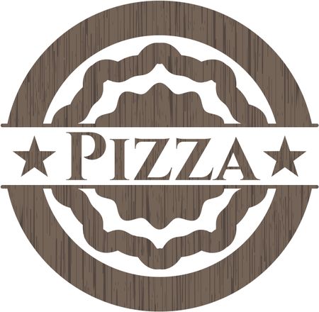 Pizza retro wooden emblem
