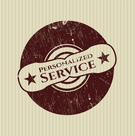 Personalized Service rubber stamp with grunge texture