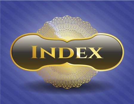 Index gold shiny badge