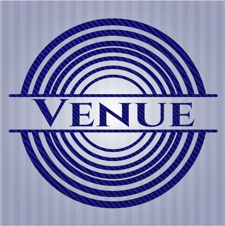 Venue emblem with denim high quality background