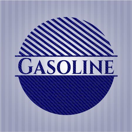 Gasoline emblem with denim high quality background