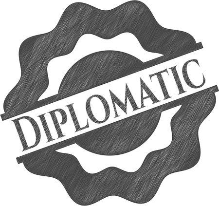 Diplomatic draw with pencil effect