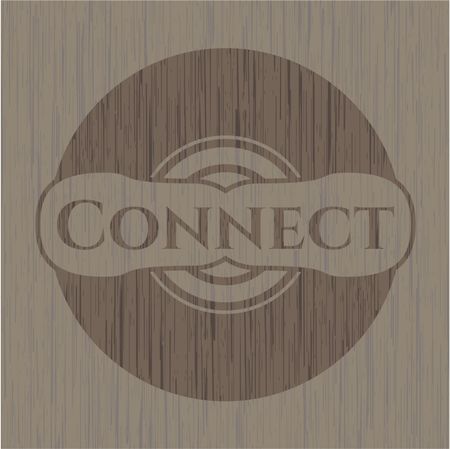 Connect retro style wooden emblem