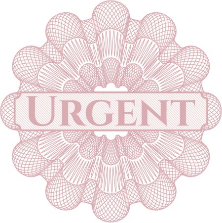 Urgent rosette or money style emblem