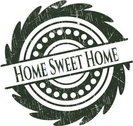 Home Sweet Home rubber seal with grunge texture