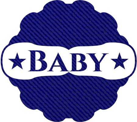 Baby emblem with denim texture