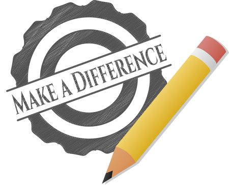 Make a Difference pencil strokes emblem