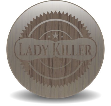 Lady Killer vintage wooden emblem