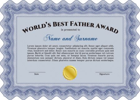 Best Dad Award. Border, frame. Superior design. With quality background. 
