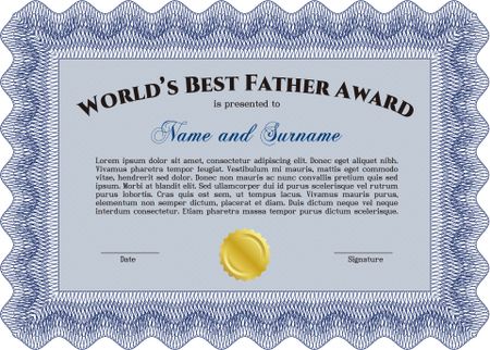 Best Dad Award. Border, frame. Superior design. With quality background.