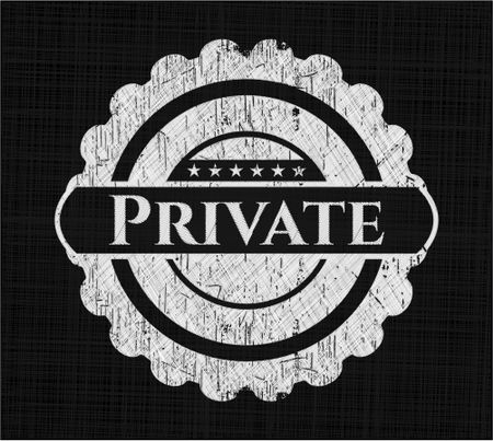 Private on chalkboard