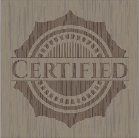 Certified wood icon or emblem