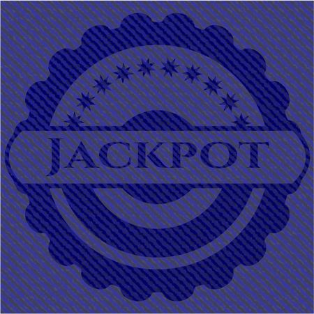 Jackpot emblem with jean background