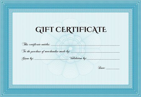 Retro Gift Certificate. Customizable, Easy to edit and change colors. Good design. With background. 