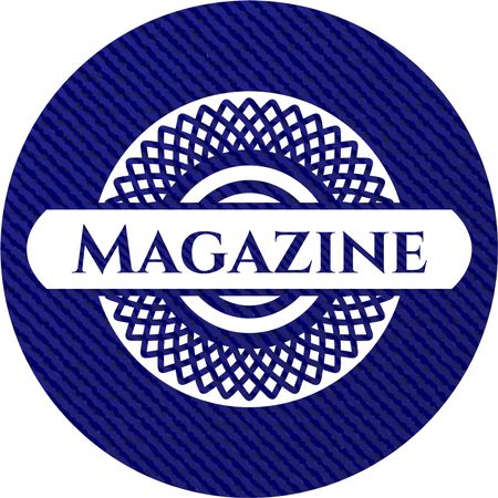 Magazine emblem with jean texture