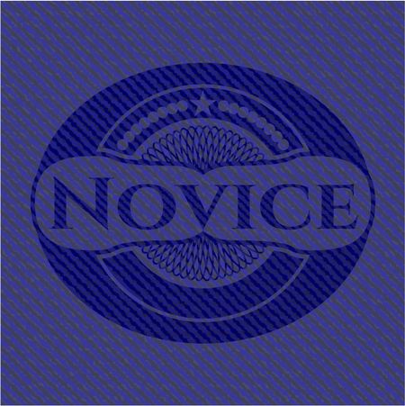 Novice badge with denim texture