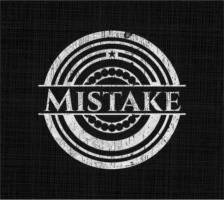 Mistake chalk emblem, retro style, chalk or chalkboard texture