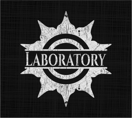 Laboratory chalk emblem, retro style, chalk or chalkboard texture