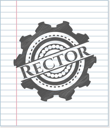 Rector emblem draw with pencil effect