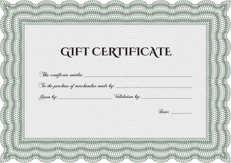 Formal Gift Certificate. With quality background. Border, frame. Lovely design. 
