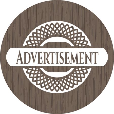 Advertisement retro wood emblem