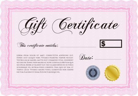 Formal Gift Certificate. With quality background. Border, frame. Lovely design.