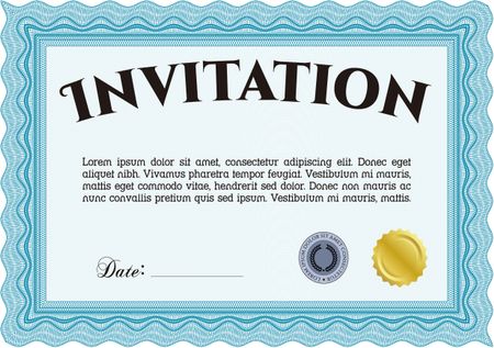 Invitation template. Easy to print. Detailed. Nice design. 