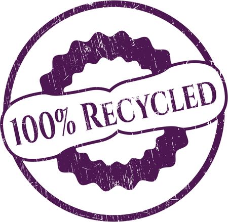 100% Recycled grunge style stamp