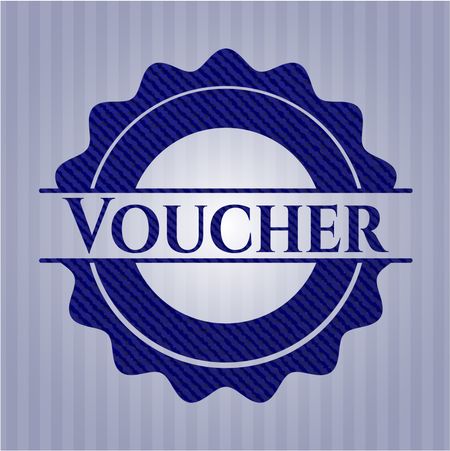 Voucher jean or denim emblem or badge background