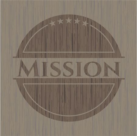 Mission retro wooden emblem