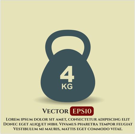 4kg kettlebell icon vector symbol flat eps jpg app