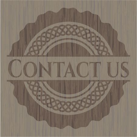 Contact us vintage wood emblem