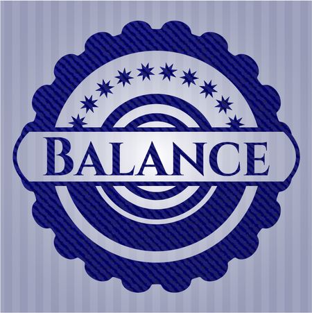 Balance badge with jean texture