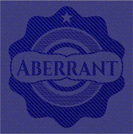 Aberrant badge with denim texture