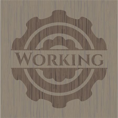 Working retro wood emblem