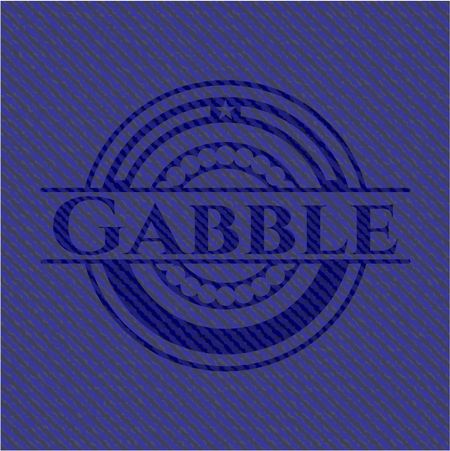 Gabble badge with denim texture