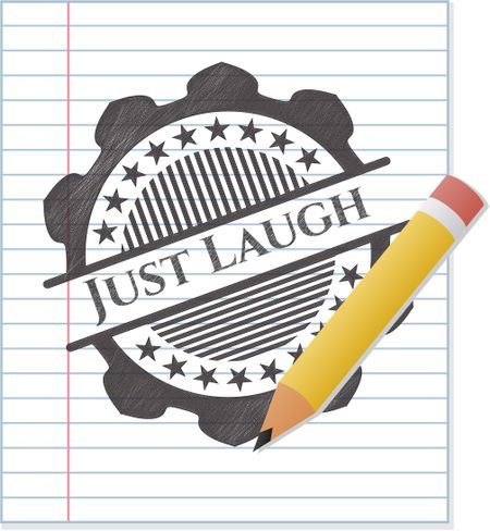 Just Laugh emblem with pencil effect