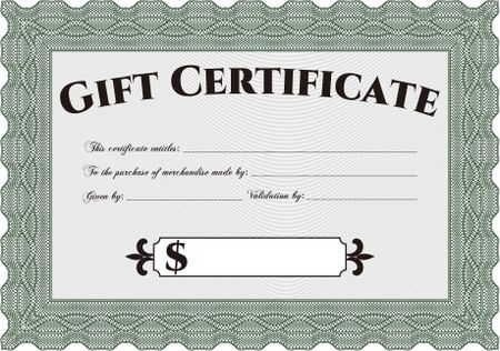 Retro Gift Certificate. With background. Customizable, Easy to edit and change colors. Cordial design. 