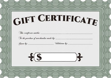 Retro Gift Certificate. With background. Customizable, Easy to edit and change colors. Cordial design.