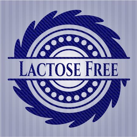 Lactose Free emblem with denim texture