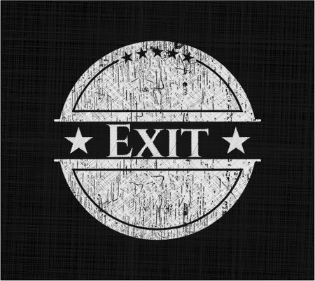 Exit written on a blackboard