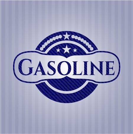 Gasoline emblem with denim texture