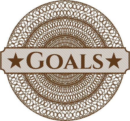 Goals rosette or money style emblem