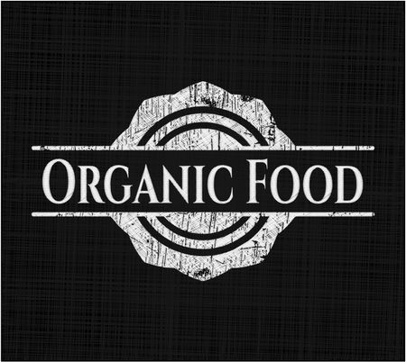 Organic Food on chalkboard