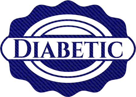 Diabetic badge with denim texture