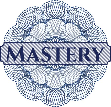 Mastery inside money style emblem or rosette