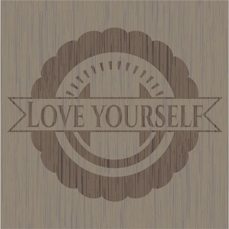 Love Yourself wooden emblem