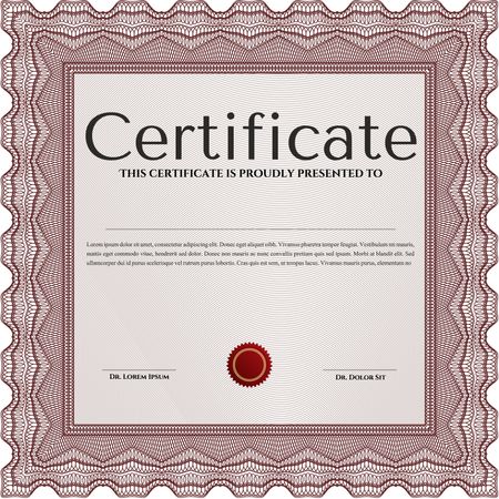 Red Diploma template or certificate template. Vector pattern that is used in money and certificate. With quality background. Beauty design. 